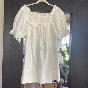 DOEN Dress White Embroidered Sz S